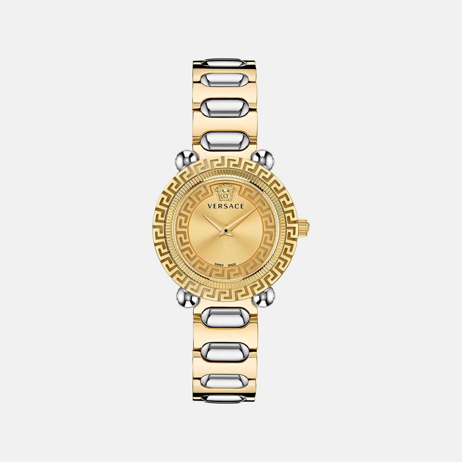 Greca Women Quartz Gold Dial Analog Stainless Steel Watch VE6I00423
