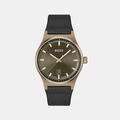 Candor Men Quartz Green Dial Analog Leather Watch 1514080