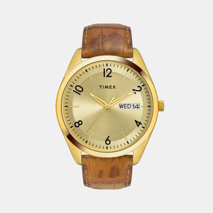 Classics Men Quartz Champagne Dial Analog Leather Watch TWTG10400