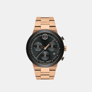 Bold Men Quartz Black Dial Chronograph Stainless Steel Watch 3600898