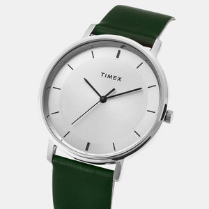 Classics Men Quartz Silver Dial Analog Leather Watch TW0TG8013
