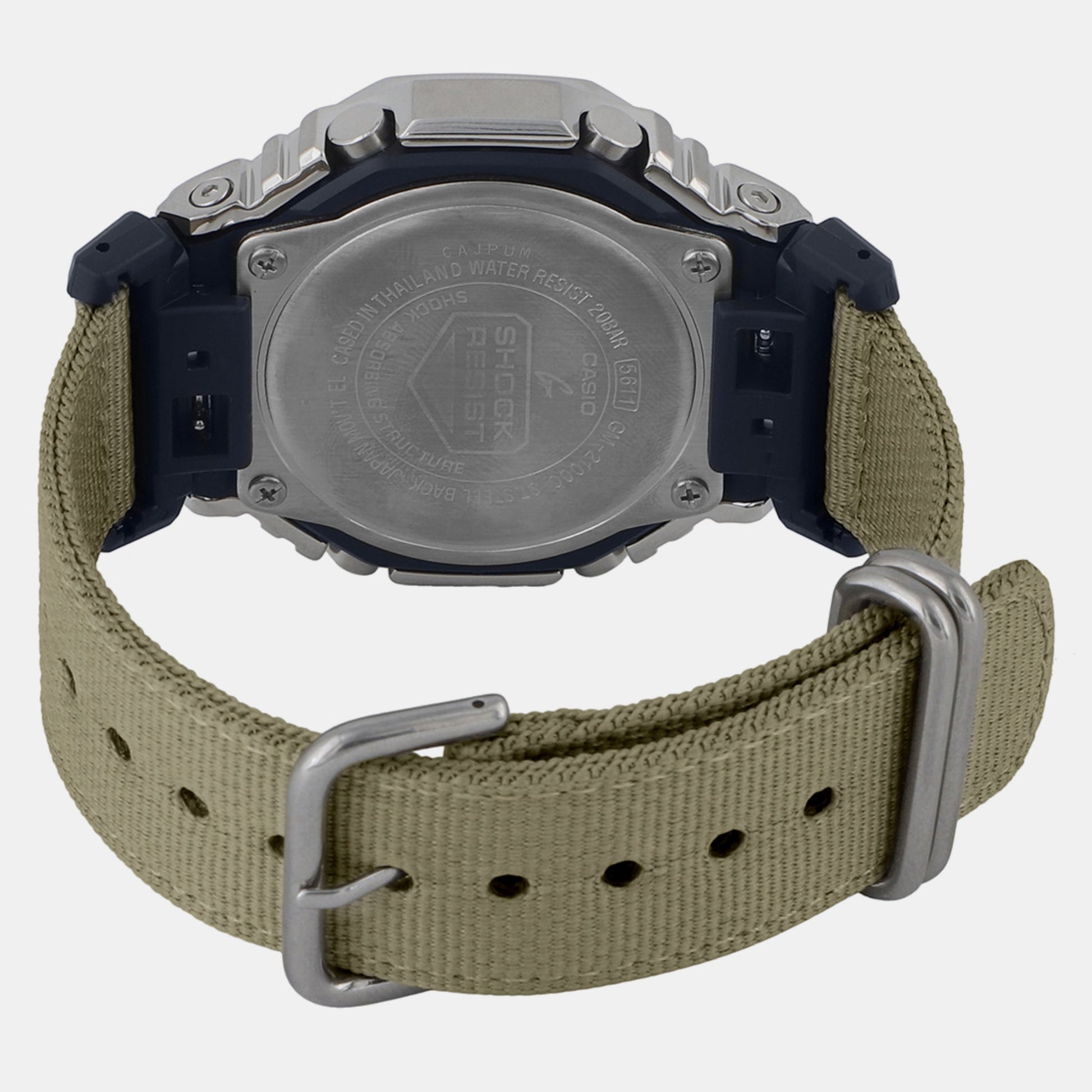 G-Shock Men Quartz Grey Dial Analog-Digital Fabric Watch G1372