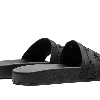 Amiri Bandana Moulded Slides Black Black