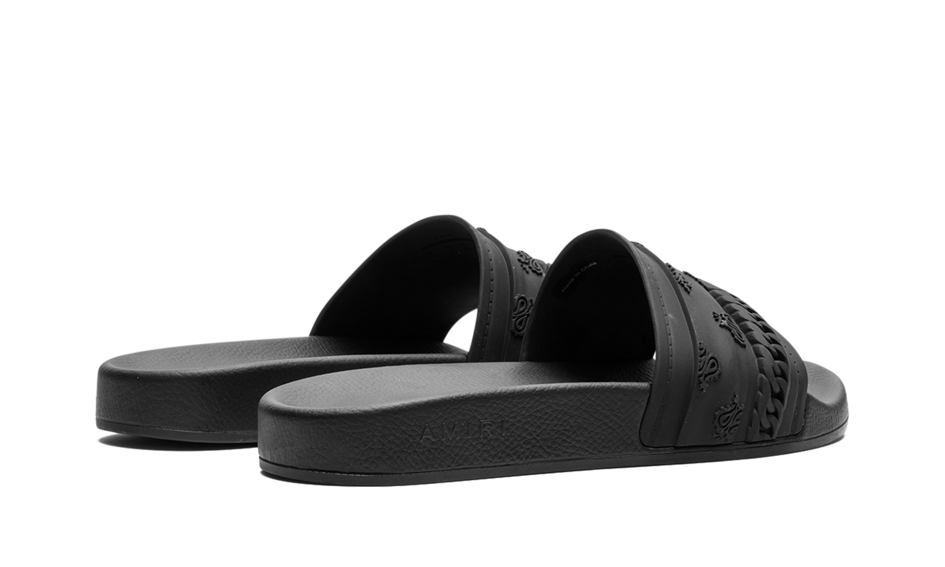 Amiri Bandana Moulded Slides Black Black