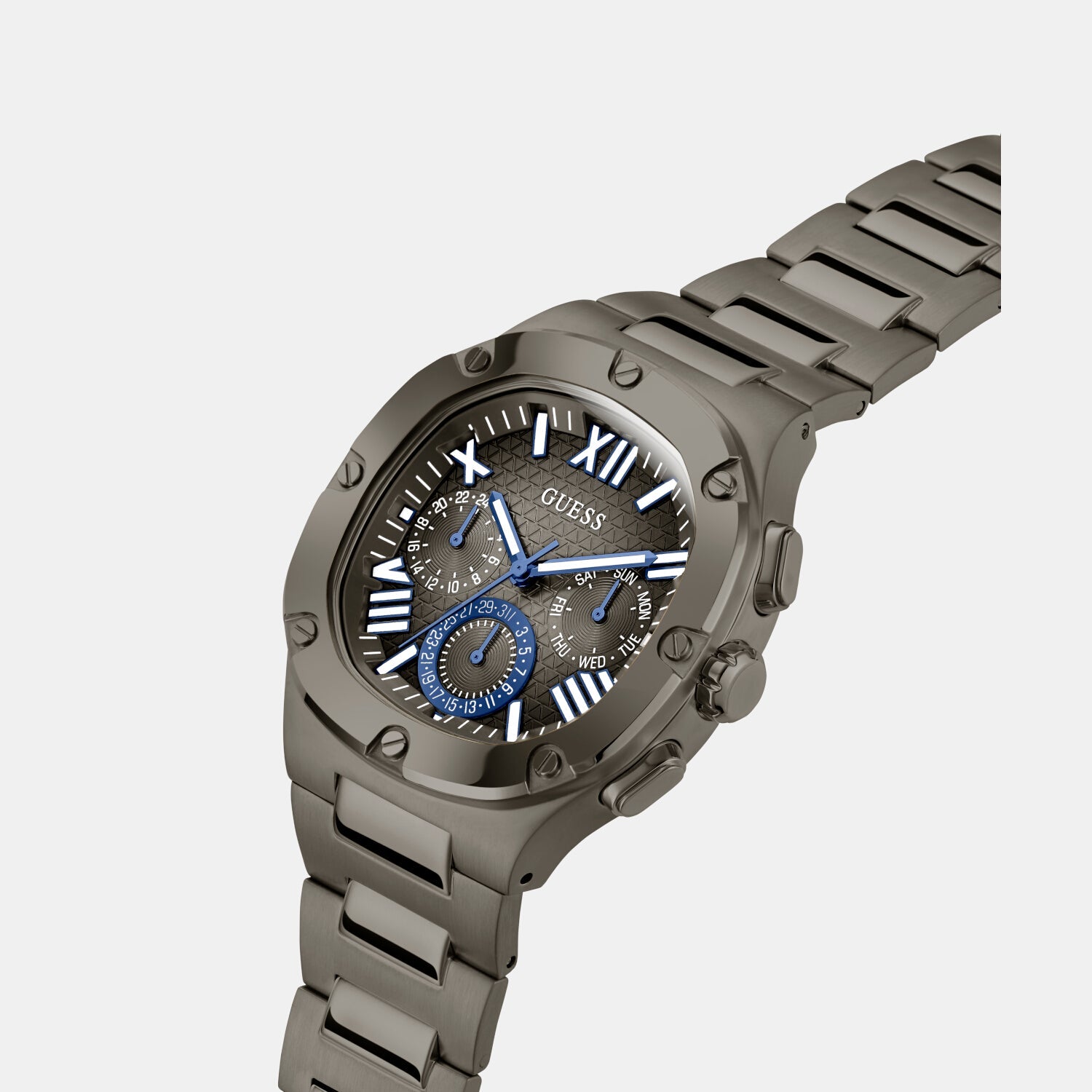 Headline Men Quartz Gunmetal Dial Chronograph Stainless Steel Watch GW0572G5