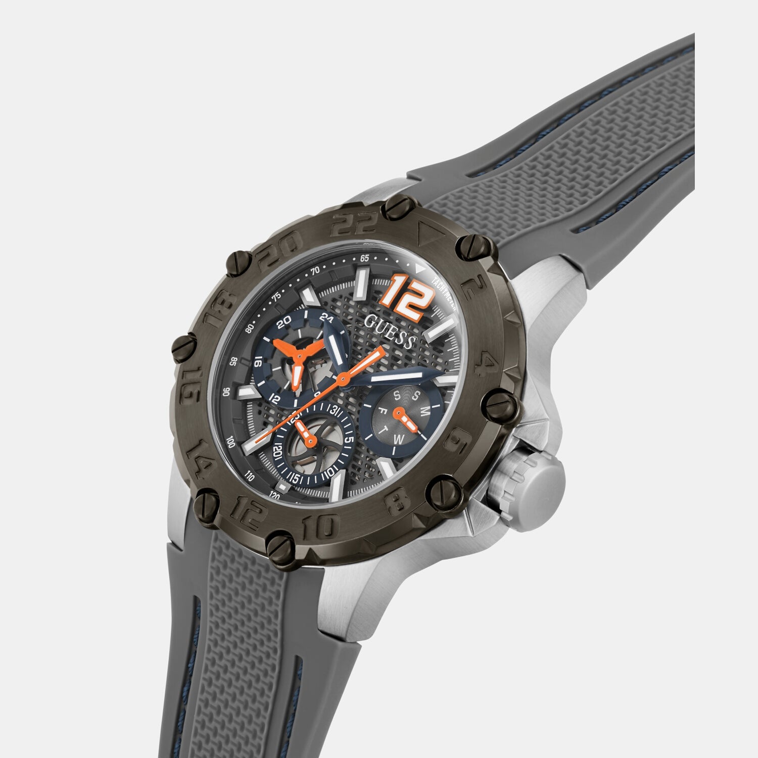 Contender Men Quartz Grey Dial Analog Silicone Watch GW0640G1