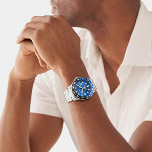Fossil Blue GMT Men GMT Blue Dial Analog Stainless Steel Watch FS5991
