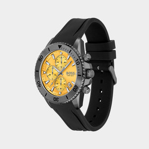 Admiral Men Quartz Yellow Dial Chronograph Silicone Watch 1513968