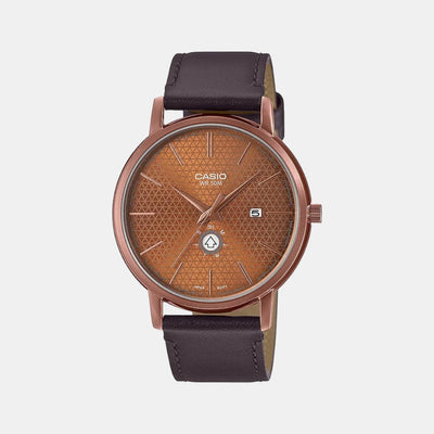 Enticer Men Quartz Brown Dial Analog Leather Watch A2054