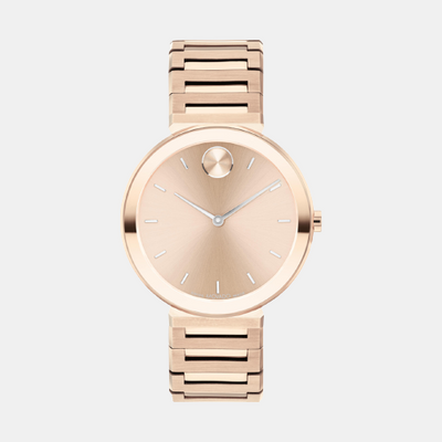 Bold Women Quartz Rose Gold Dial Analog Stainless Steel Watch 3601089