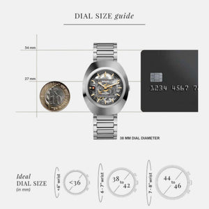 Diastar Unisex Automatic Black Dial Analog Stainless Steel Watch R12162153