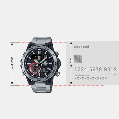 Edifice Men Quartz Black Dial Analog-Digital Stainless Steel Watch ED574