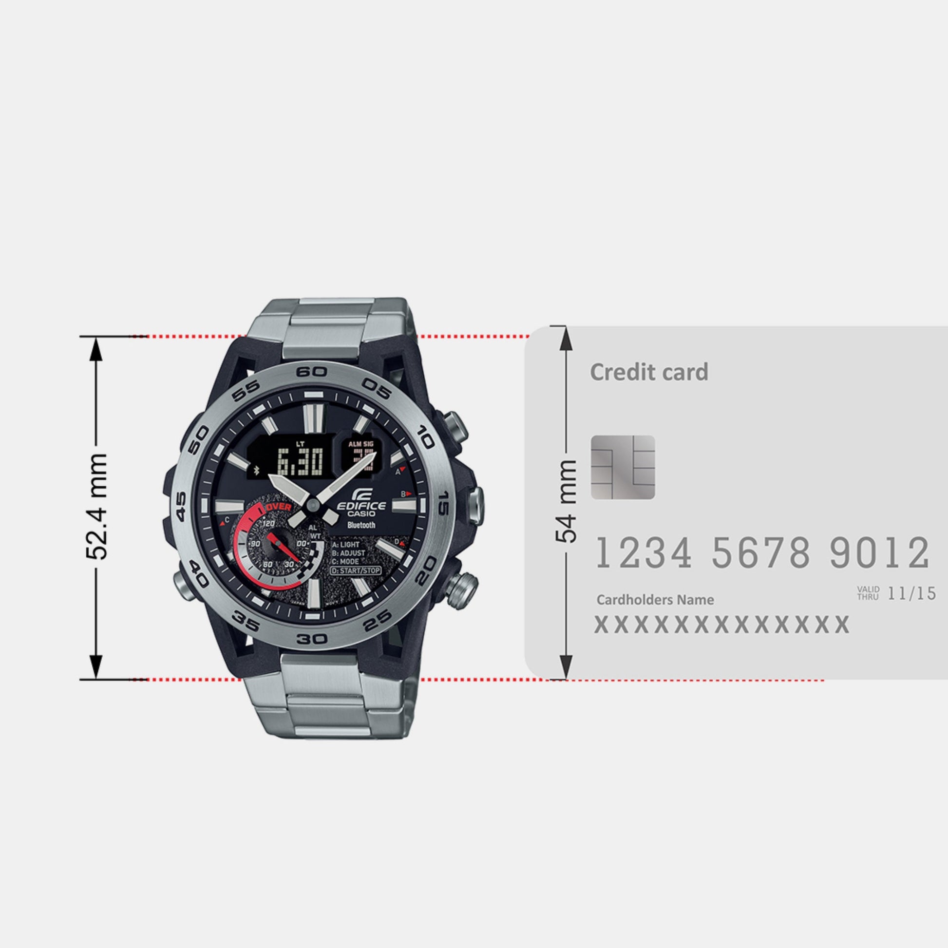 Edifice Men Quartz Black Dial Analog-Digital Stainless Steel Watch ED574