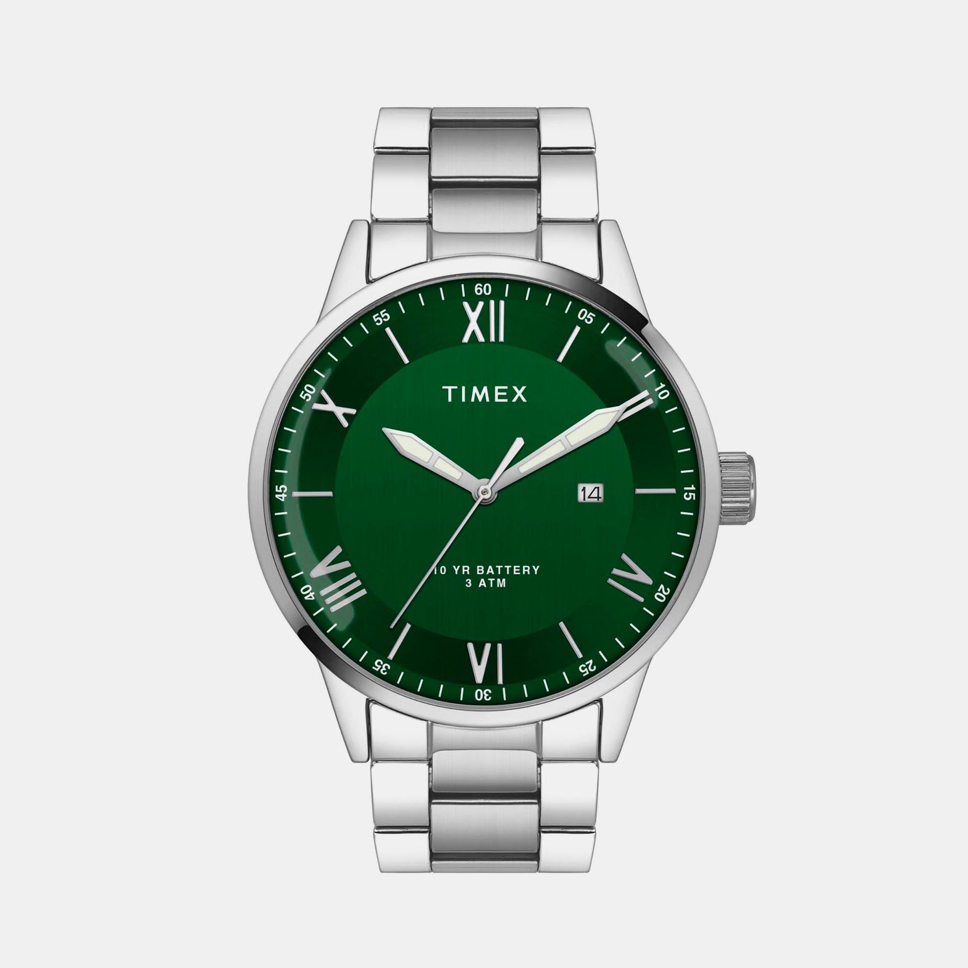 E Class Men Quartz Green Dial Analog Stainless Steel Watch TWEG19918