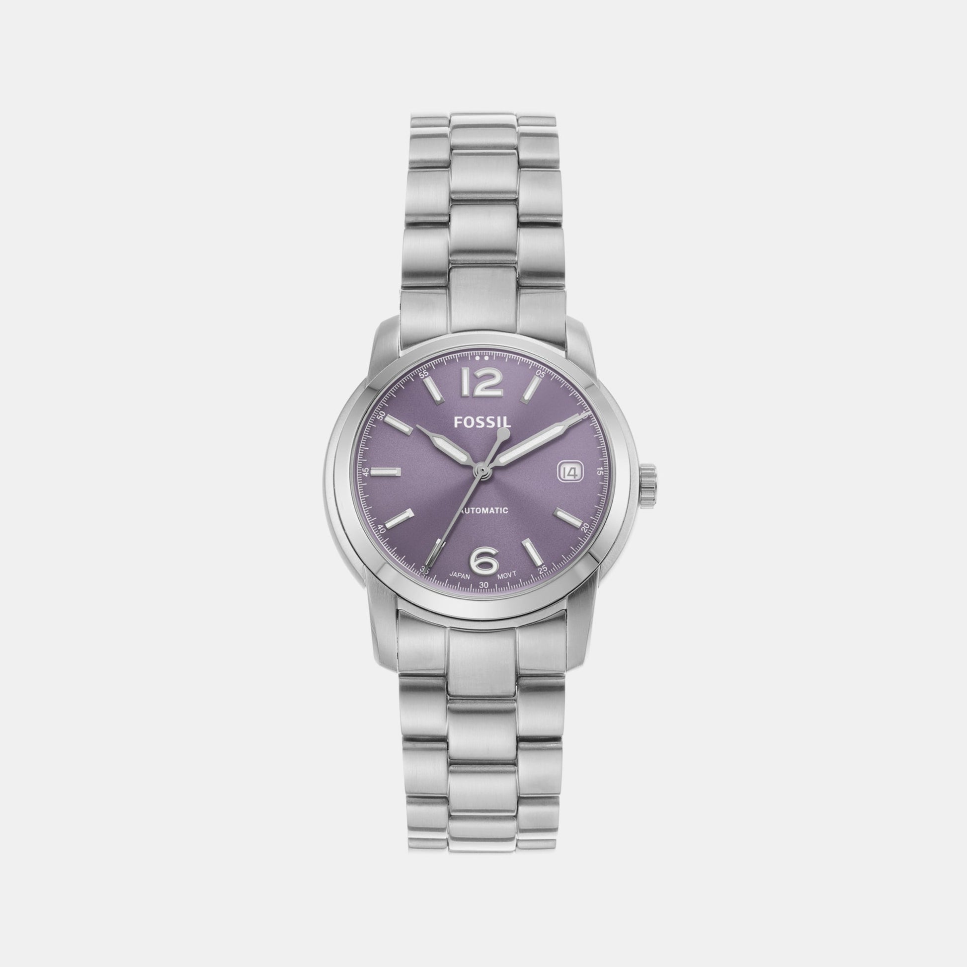 Fossil Heritage Women Automatic Purple Dial Analog Stainless Steel Watch ME3246