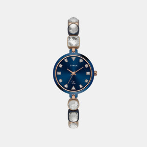 Fria Women Quartz Blue Dial Analog Brass Watch TWEL17303