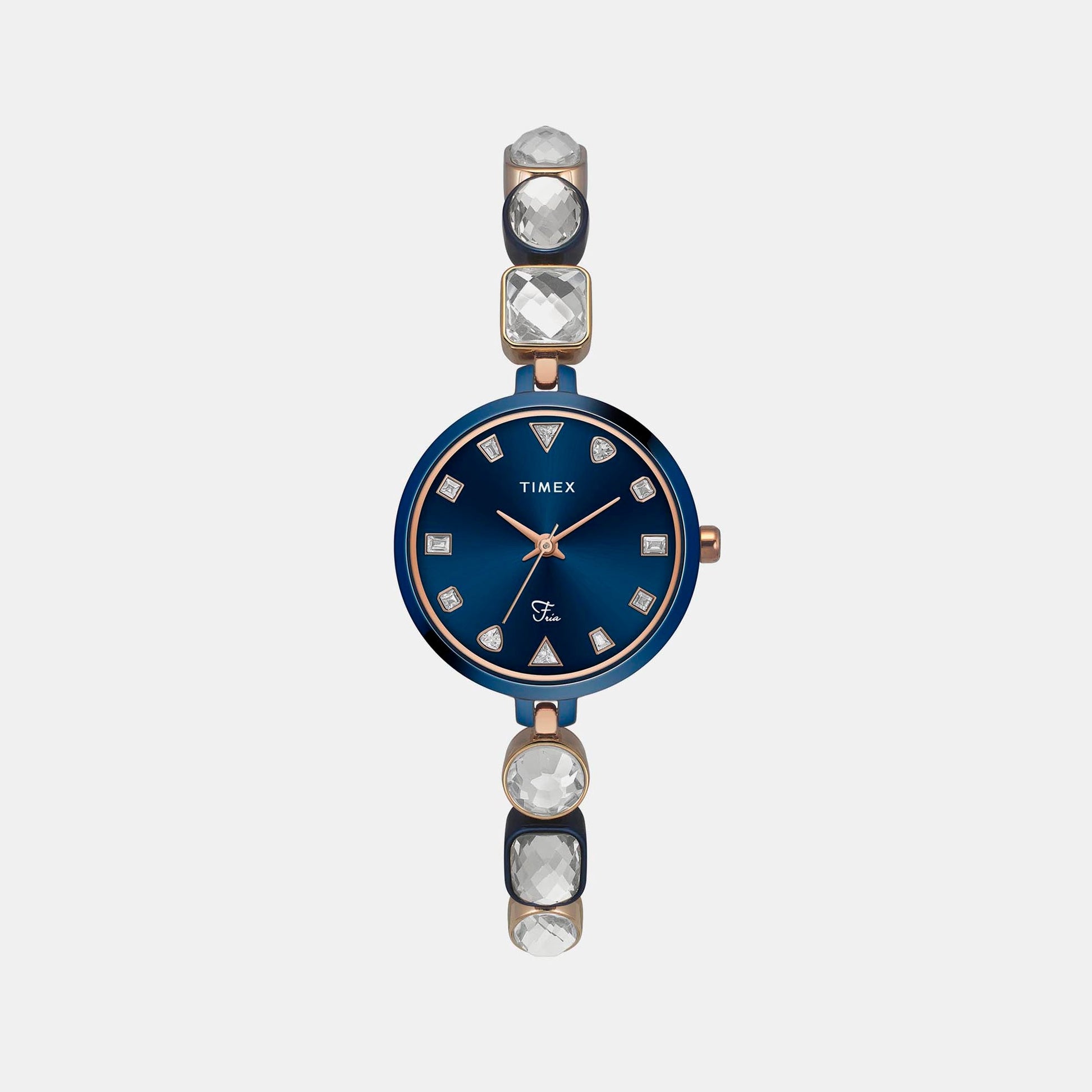 Fria Women Quartz Blue Dial Analog Brass Watch TWEL17303