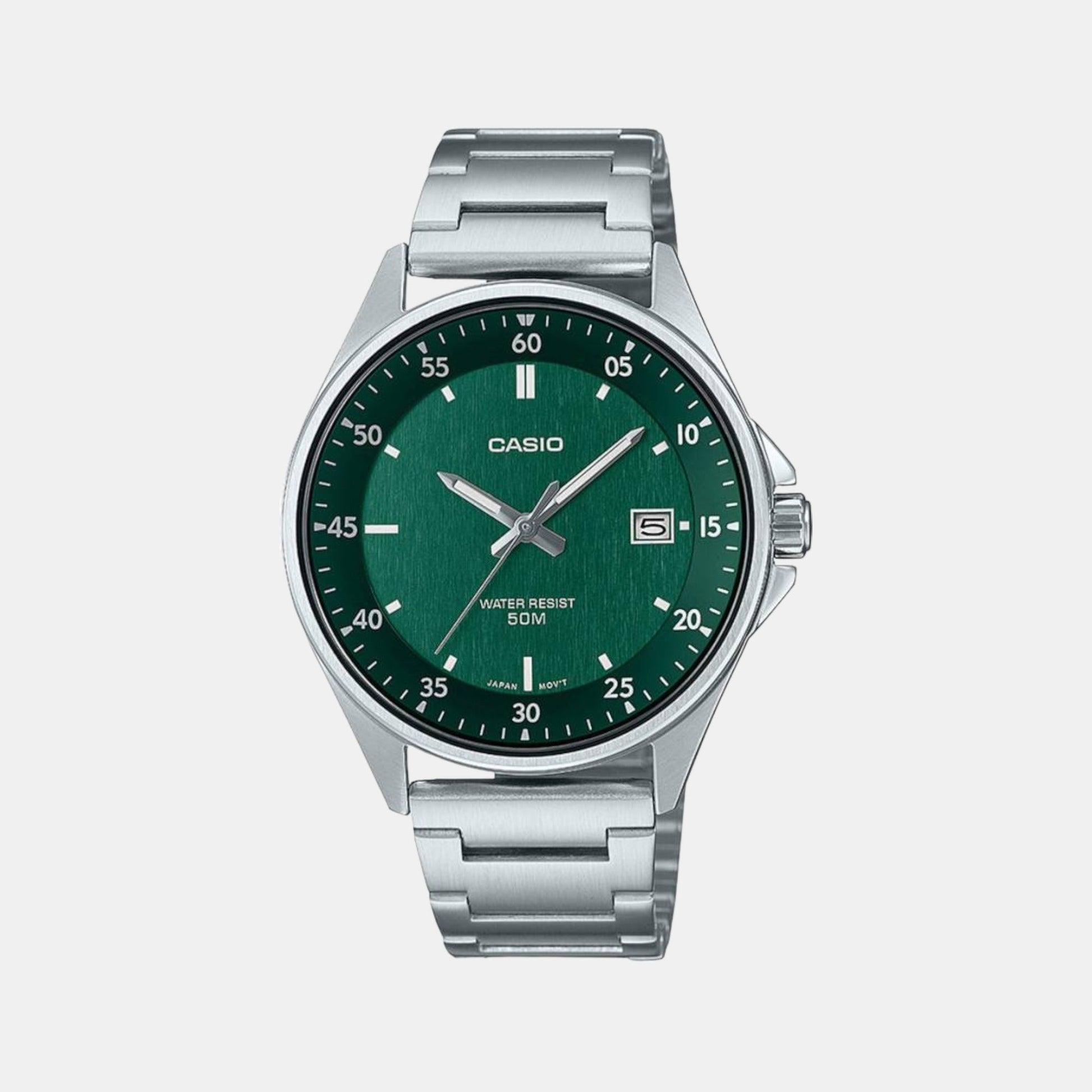 Enticer Men Quartz Green Dial Analog Stainless Steel Watch A2101