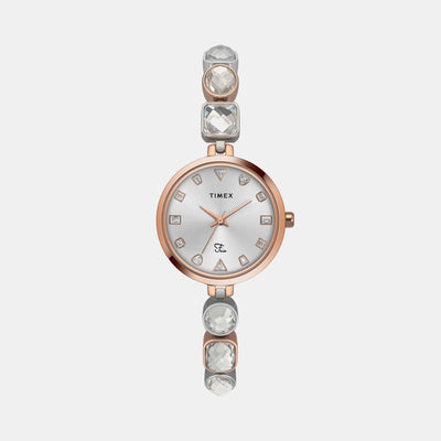 Fria Women Quartz White Dial Analog Brass Watch TWEL17302