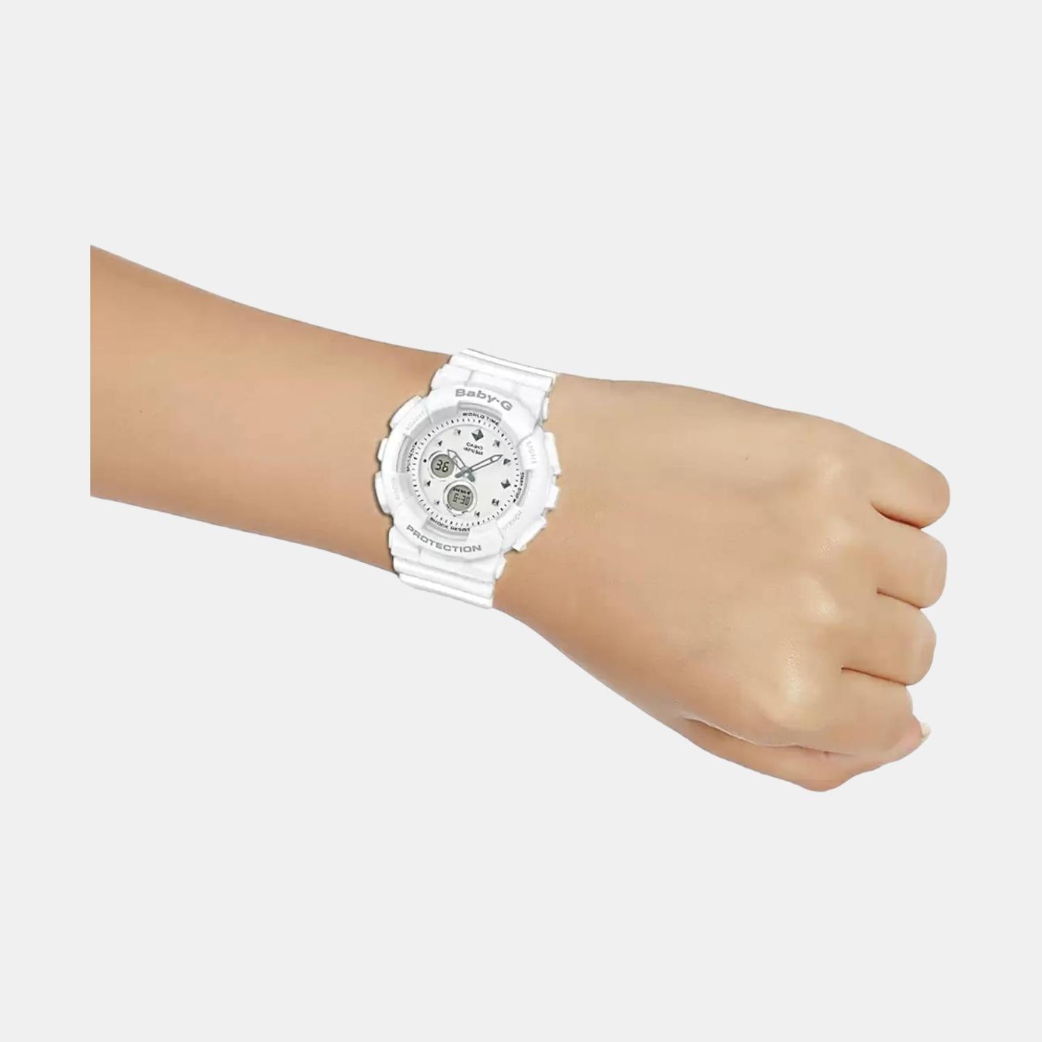 Baby-G Women Quartz White Dial Analog-Digital Resin Watch BX070