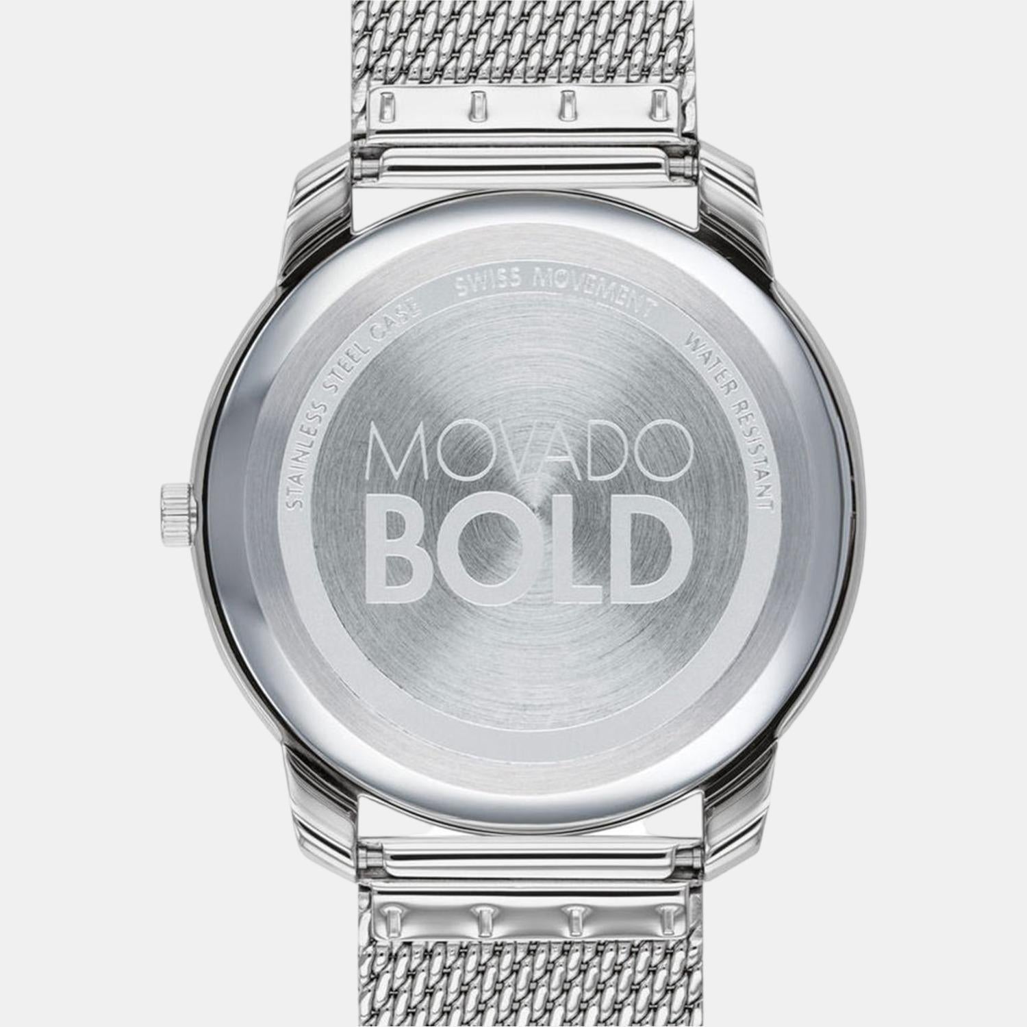 Bold Men Quartz Grey Dial Analog Stainless Steel Watch 3600599
