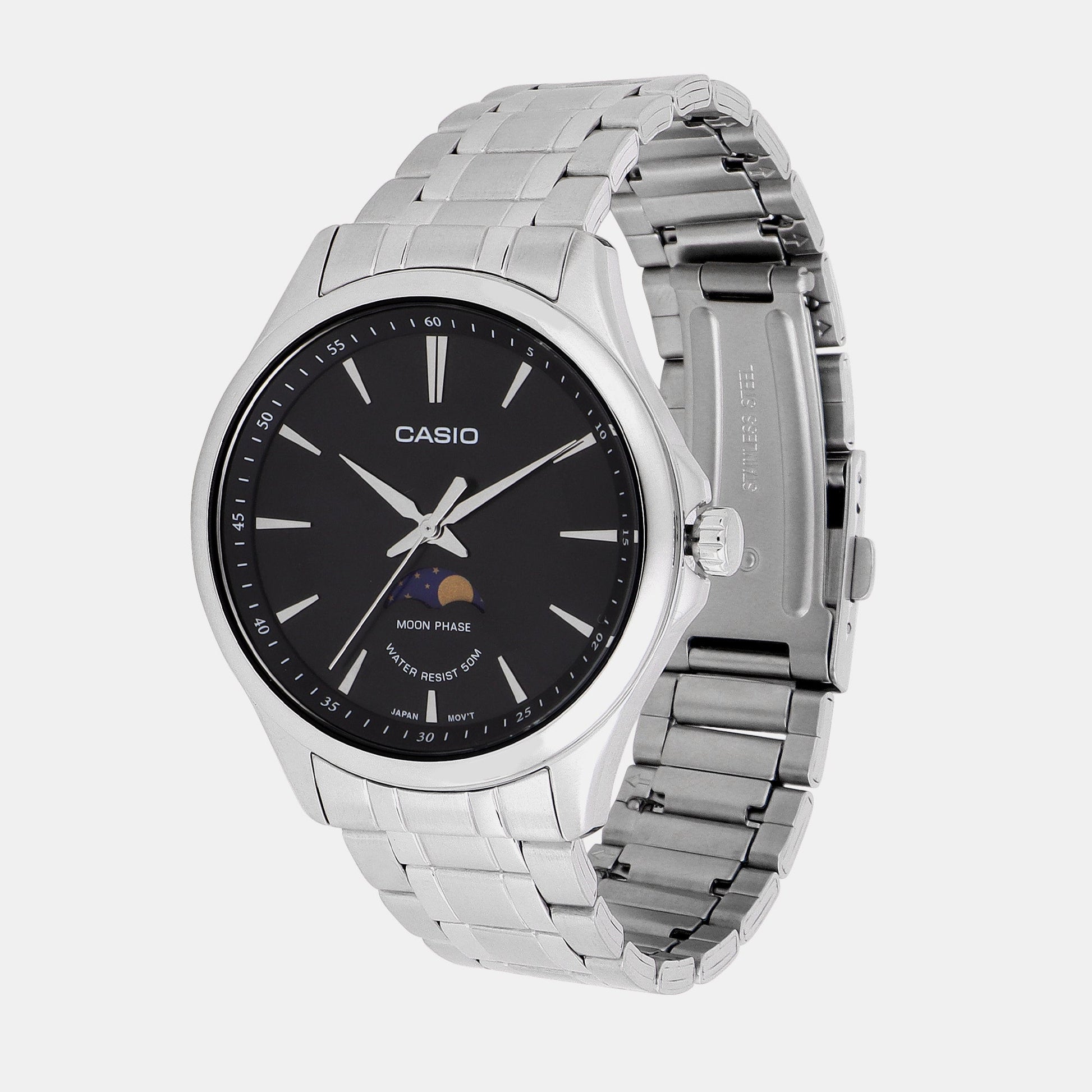 Enticer Men Quartz Black Dial Analog Stainless Steel Watch A2165
