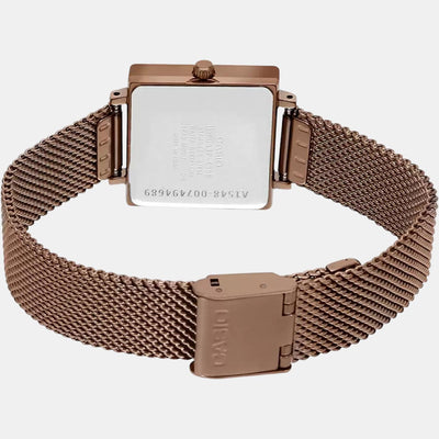 Enticer Women Quartz Rose Gold Dial Analog Stainless Steel Watch A1548