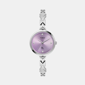 Fria Women Quartz Purple Dial Analog Brass Watch TWEL18300