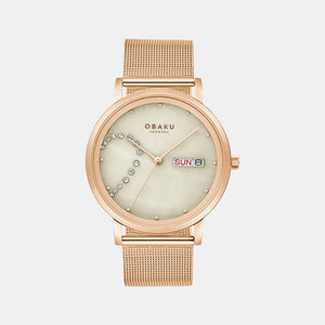 Draabe Blush Men Quartz Beige Dial Analog Stainless Steel Watch V248GHVJMV