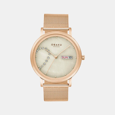 Draabe Blush Men Quartz Beige Dial Analog Stainless Steel Watch V248GHVJMV