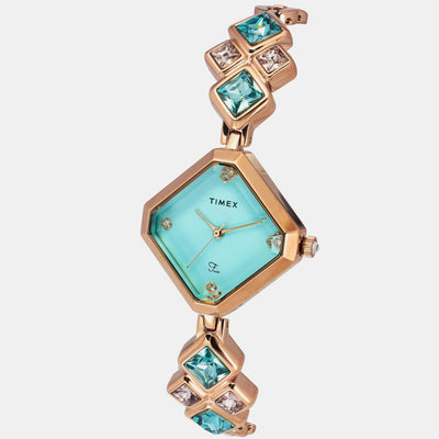 Fria Women Quartz Blue Dial Analog Brass Watch TWEL17202