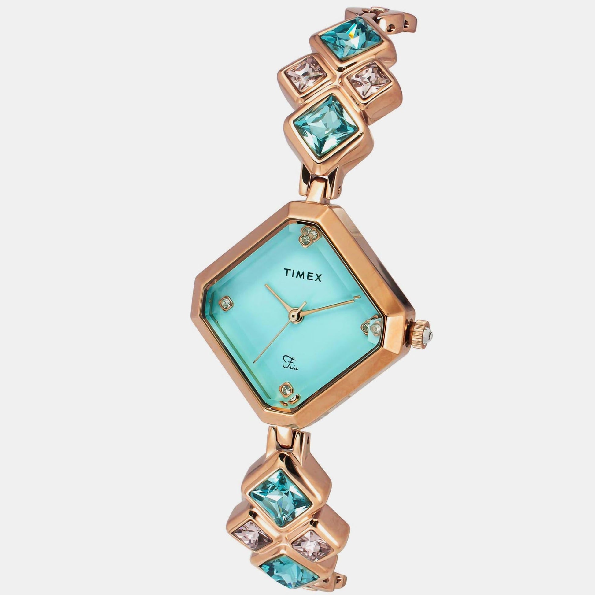 Fria Women Quartz Blue Dial Analog Brass Watch TWEL17202