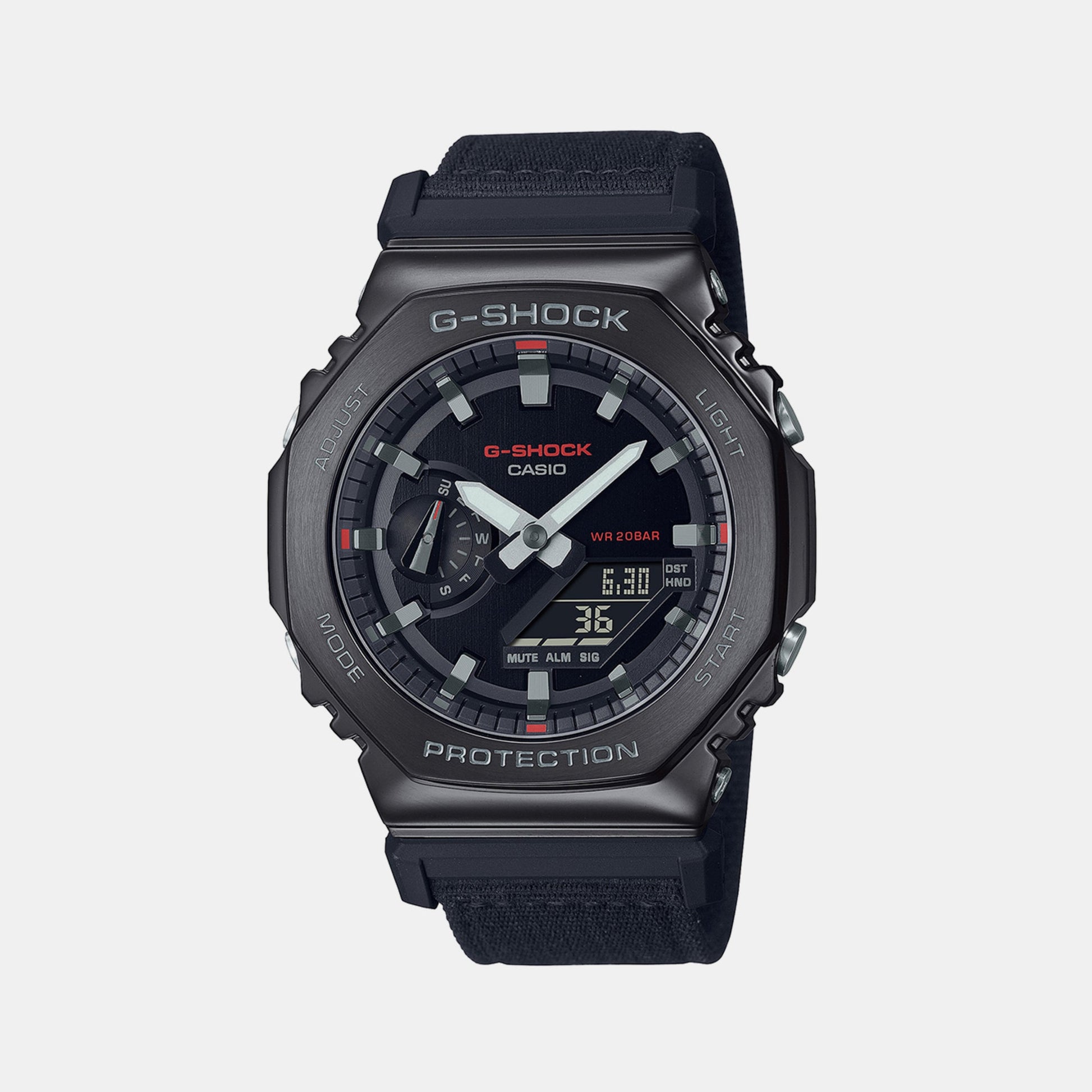 G-Shock Men Quartz Black Dial Analog-Digital Fabric Watch G1373