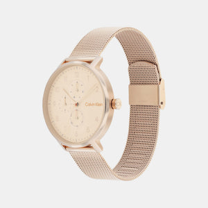 Ck Stun Unisex Quartz Gold Dial Analog Mesh Watch 25200402