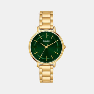Classics Women Quartz Green Dial Analog Stainless Steel Watch TWEL15803