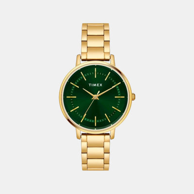 Classics Women Quartz Green Dial Analog Stainless Steel Watch TWEL15803
