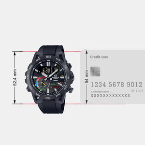Edifice Men Quartz Black Dial Analog-Digital Resin Watch ED577