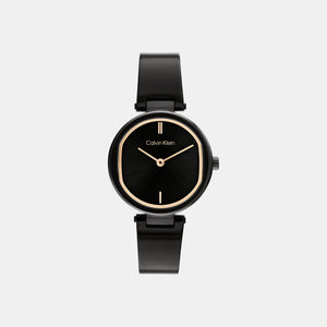Ck Elevated Women Quartz Black Dial Analog Stainless Steel Watch 25200310