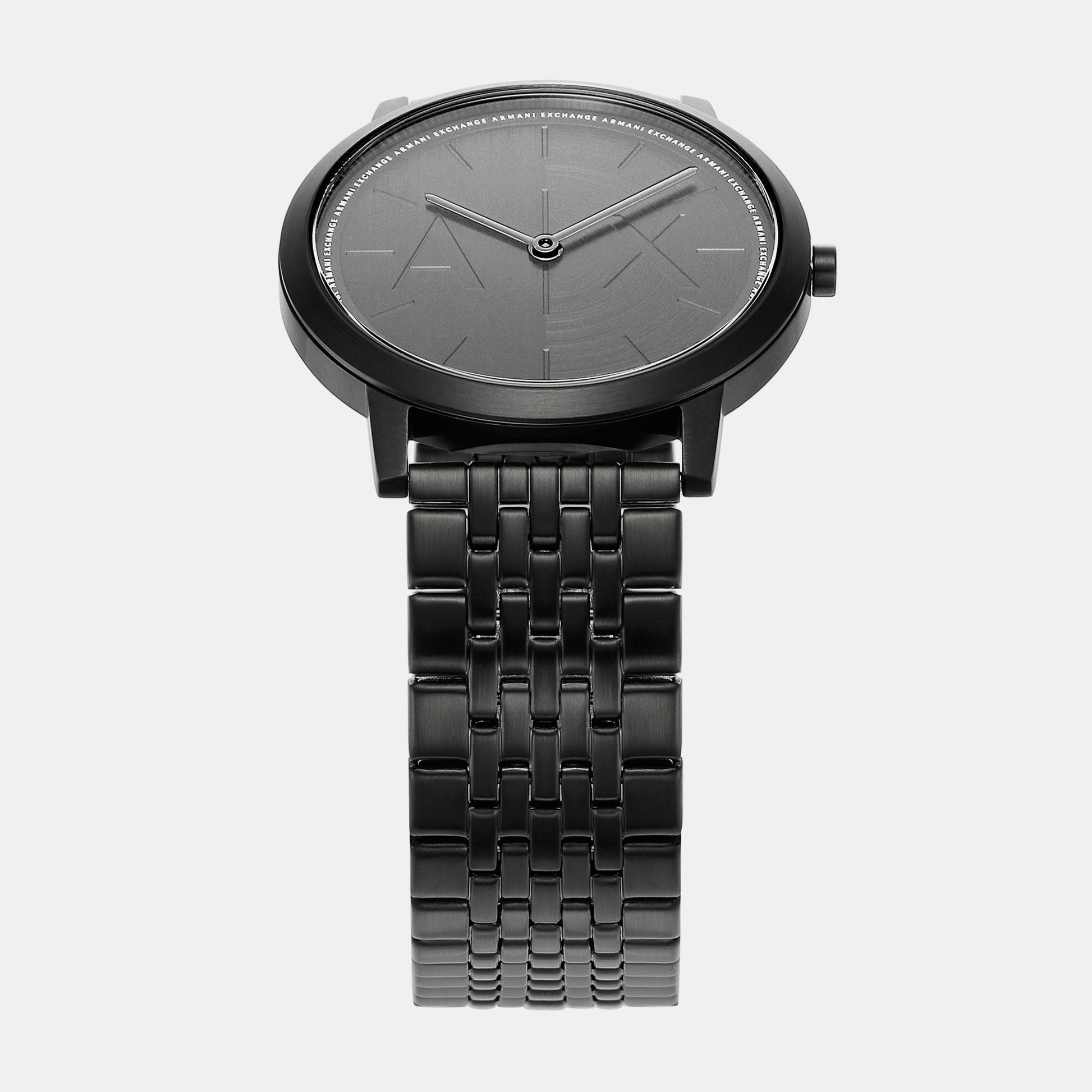 Dale Men Quartz Black Dial Analog Stainless Steel Watch AX2872