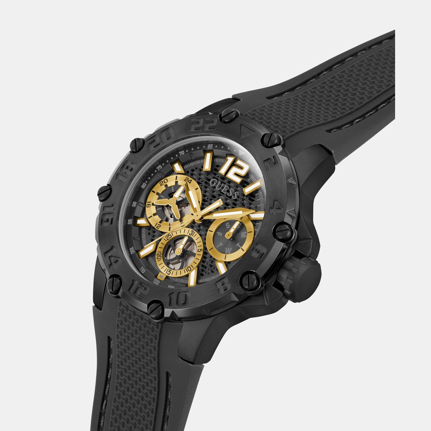 Contender Men Quartz Black Dial Chronograph Silicone Watch GW0640G2