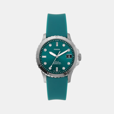 Fb-01 Women Quartz Green Dial Analog Silicone Watch ES5287