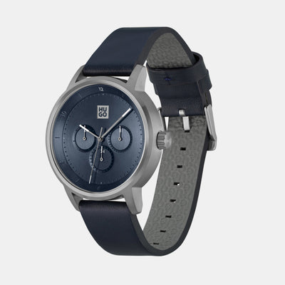 Define Men Quartz Blue Dial Chronograph Leather Watch 1530264
