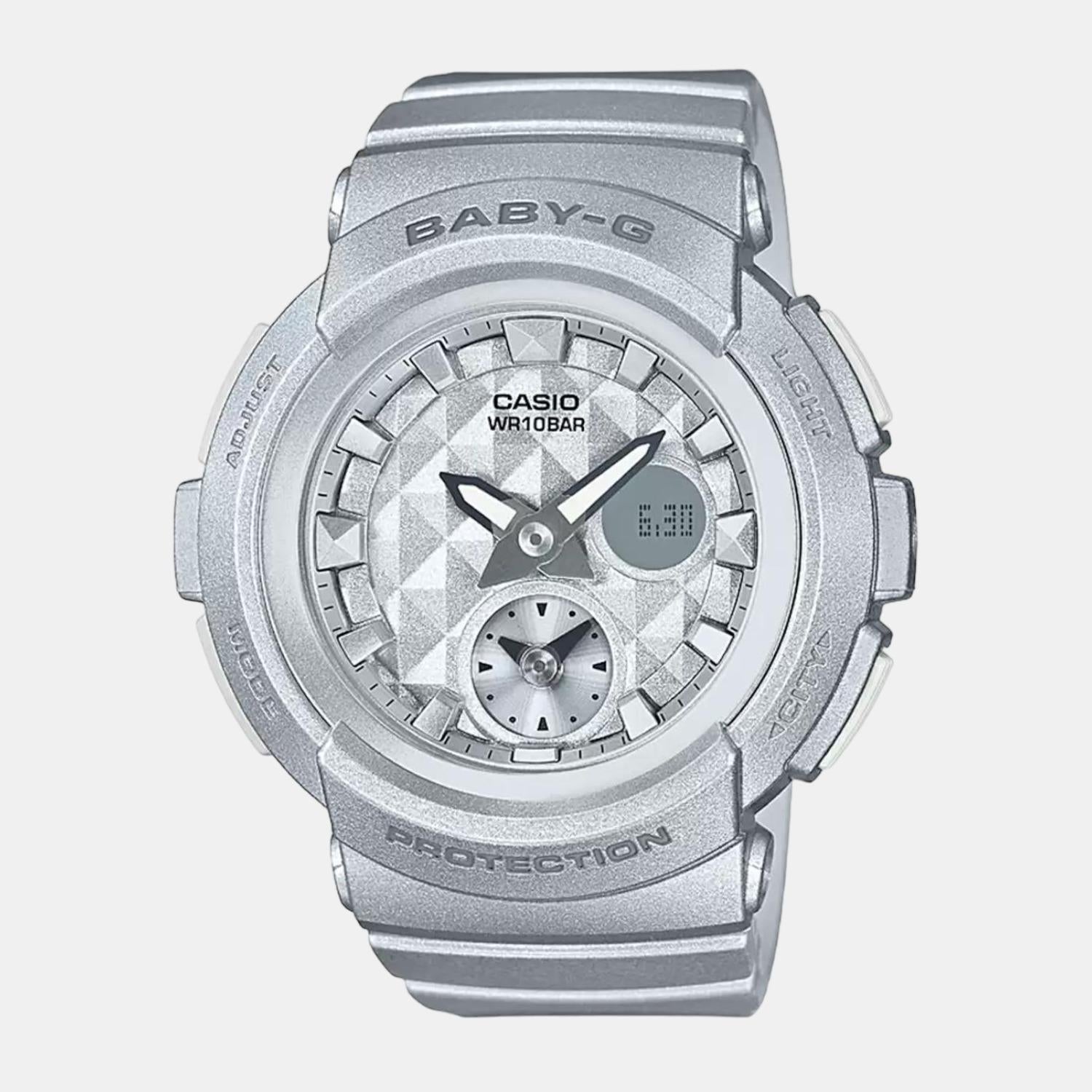 Baby-G Women Quartz Silver Dial Analog-Digital Resin Watch BX077