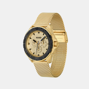 Fresh Men Quartz Gold Dial Chronograph Mesh Watch 1530288