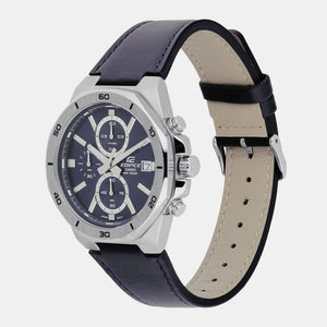 Edifice Men Quartz Blue Dial Chronograph Leather Watch ED587