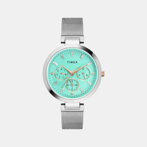 Fashion Women Quartz Blue Dial Chronograph Stainless Steel Watch TW000X241