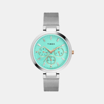 Fashion Women Quartz Blue Dial Chronograph Stainless Steel Watch TW000X241