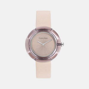 Circular Women Quartz Pink Dial Analog Leather Watch 25200021