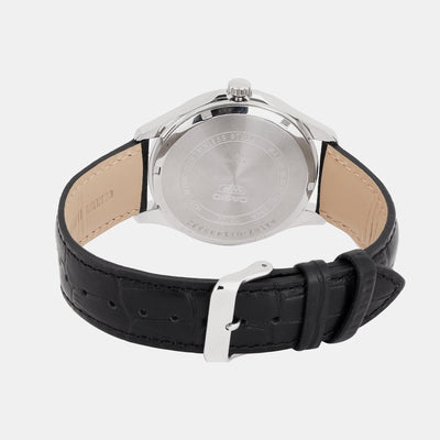 Enticer Men Quartz Black Dial Analog Leather Watch A2167