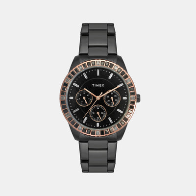 E Class Women Quartz Black Dial Chronograph Stainless Steel Watch TWEL16803